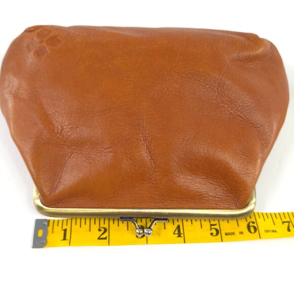 PATRICIA NASH BROWN LEATHER COIN WALLET WITH CLASP CLOSURE *NO WRISTLET STRAP* - Picture 14 of 16